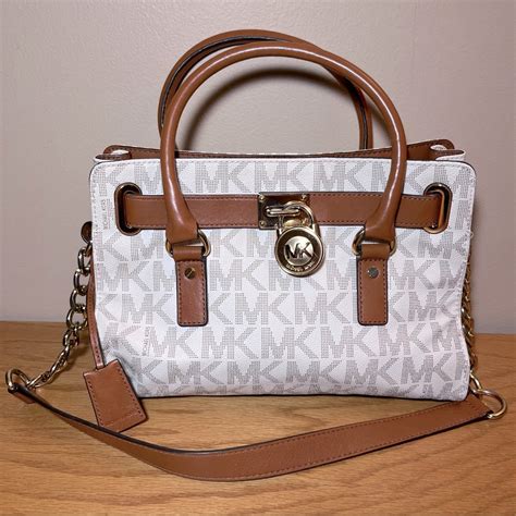 michael kors medium hamilton satchel vanilla|Michael Kors Hamilton vanilla tan.